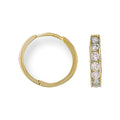 Yellow Gold 15mm CZ Huggies 1.4g