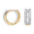 Yellow Gold 15mm CZ Huggies 3.7g
