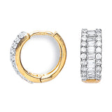 Yellow Gold 15mm CZ Huggies 3.7g