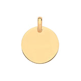 Yellow Gold 19mm Plain Round Pendant
