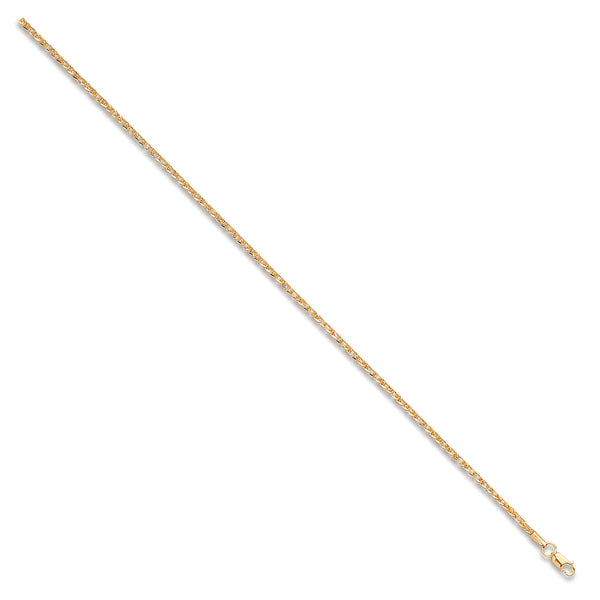Yellow Gold 2.0mm Hollow Square Spiga Chain/bracelet