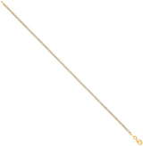 Yellow Gold 2.1mm Round CZ Ladies Tennis Bracelet 07