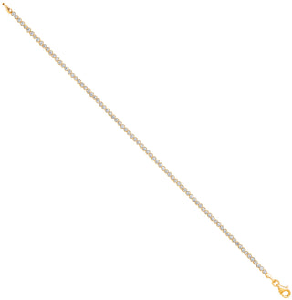 Yellow Gold 2.1mm Round CZ Ladies Tennis Bracelet 07
