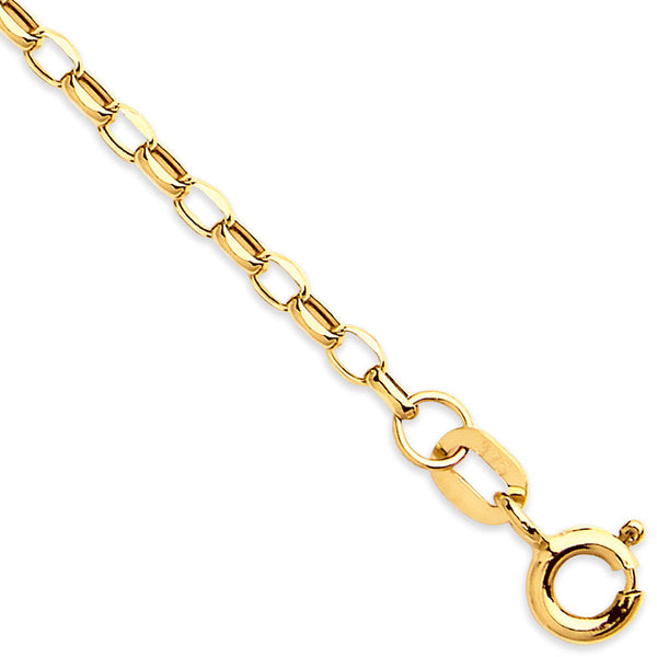Yellow Gold 2.2mm Hollow Diamond Cut Belcher Chain 18