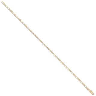 Yellow Gold 2.2mm Hollow Figaro Chain