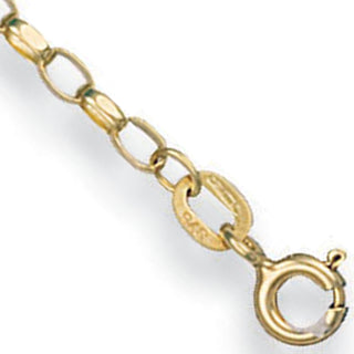 Yellow Gold 2.2mm Open Diamond Cut Oval Belcher Chain