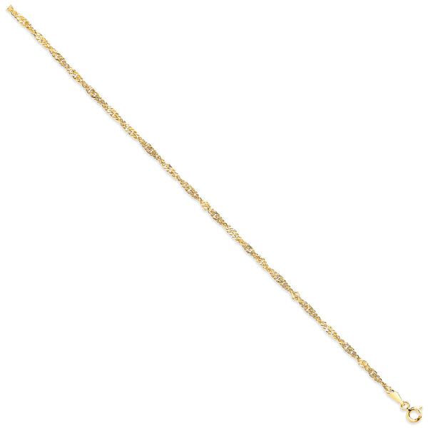Yellow Gold 2.3mm Hollow Singapore Chain