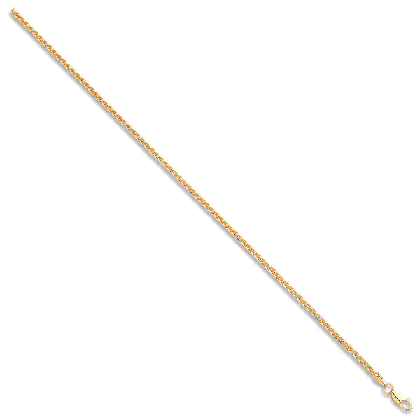 Yellow Gold 2.4mm Hollow Square Spiga Chain/bracelet 07