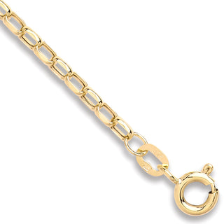 Yellow Gold 2.5mm Hollow Diamond Cut Belcher 22