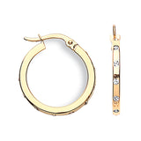 Yellow Gold 20mm CZ Hoop Earrings