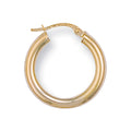 Yellow Gold 21mm Round Tube Hoop Earrings
