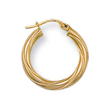 Yellow Gold 21mm Twisted Hoop Earrings 1.1g