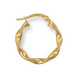 Yellow Gold 21mm Twisted Hoop Earrings 1g