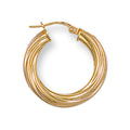 Yellow Gold 23mm Twisted Hoop Earrings 1.7g