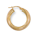 Yellow Gold 23mm Twisted Hoop Earrings 1.7g