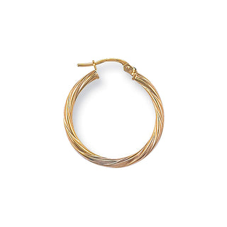 Yellow Gold 23mm Twisted Hoop Earrings 1g