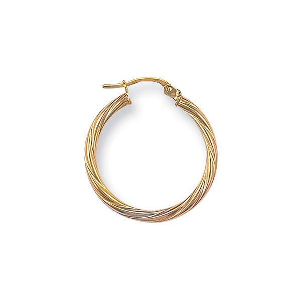 Yellow Gold 23mm Twisted Hoop Earrings 1g