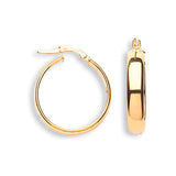 Yellow Gold 24mm Tube Hoop Earrings