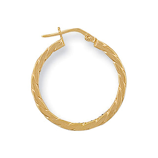 Yellow Gold 24mm Twisted Hoop Earrings