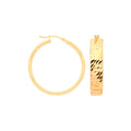 Yellow Gold 25mm D/c Wide Hoops