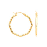 Yellow Gold 26mm Octagon 26mm Hoop Earrings