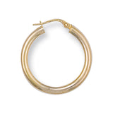 Yellow Gold 26mm Round Tube Hoop Earrings