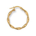 Yellow Gold 26mm Twisted Hoop Earrings 1.2g