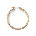 Yellow Gold 29mm Twisted Hoop Earrings