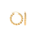 Yellow Gold 30mm Big Twist Hollow Hoops