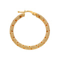 Yellow Gold 31mm Frosted Hoop Earrings