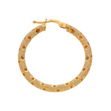 Yellow Gold 31mm Frosted Hoop Earrings
