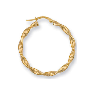 Yellow Gold 31mm Twisted Hoop Earrings 1.4g
