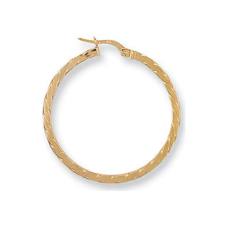 Yellow Gold 33mm Twisted Hoop Earrings