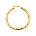 Yellow Gold 36mm Fancy Hoop Earrings