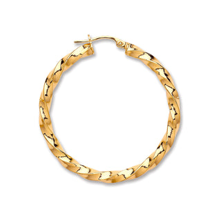 Yellow Gold 36mm Twist Hoop