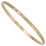 Yellow Gold 3mm D/c D - Shaped Slave Bangle