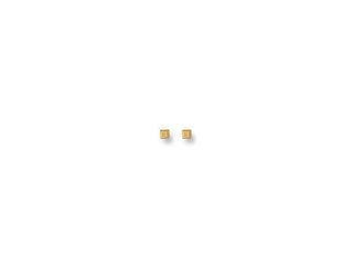 Yellow Gold 3mm Square Cube Studs