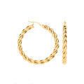 Yellow Gold 40mm Big Twist Hollow Hoops