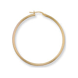 Yellow Gold 40mm Round Tube Hoop Earrings