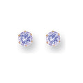 Yellow Gold 4mm Claw Set Lavander CZ Studs