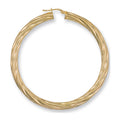 Yellow Gold 59mm Twisted Hoop Earrings