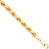 Yellow Gold 6.0mm Semi Solid D/c Rope Chain