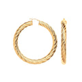 Yellow Gold 65mm Chunky Twist Hoop Earrings