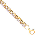 Yellow Gold 7.3mm Plain & CZ Belcher Chain