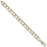Yellow Gold 7.5mm Plain & Bark Casted Curb Baby Bracelet