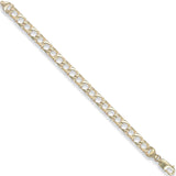 Yellow Gold 7mm Plain & Bark Casted Curb Baby Bracelet