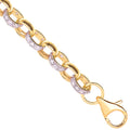Yellow Gold 8.0mm Plain & CZ Belcher 8.3mm Chain