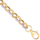 Yellow Gold 8.0mm Plain & CZ Belcher 8.3mm Chain