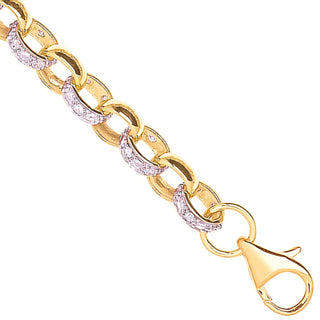 Yellow Gold 8.0mm Plain & CZ Belcher 8.3mm Chain