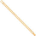Yellow Gold 9mm Casted Grain Edge Gents Bracelet